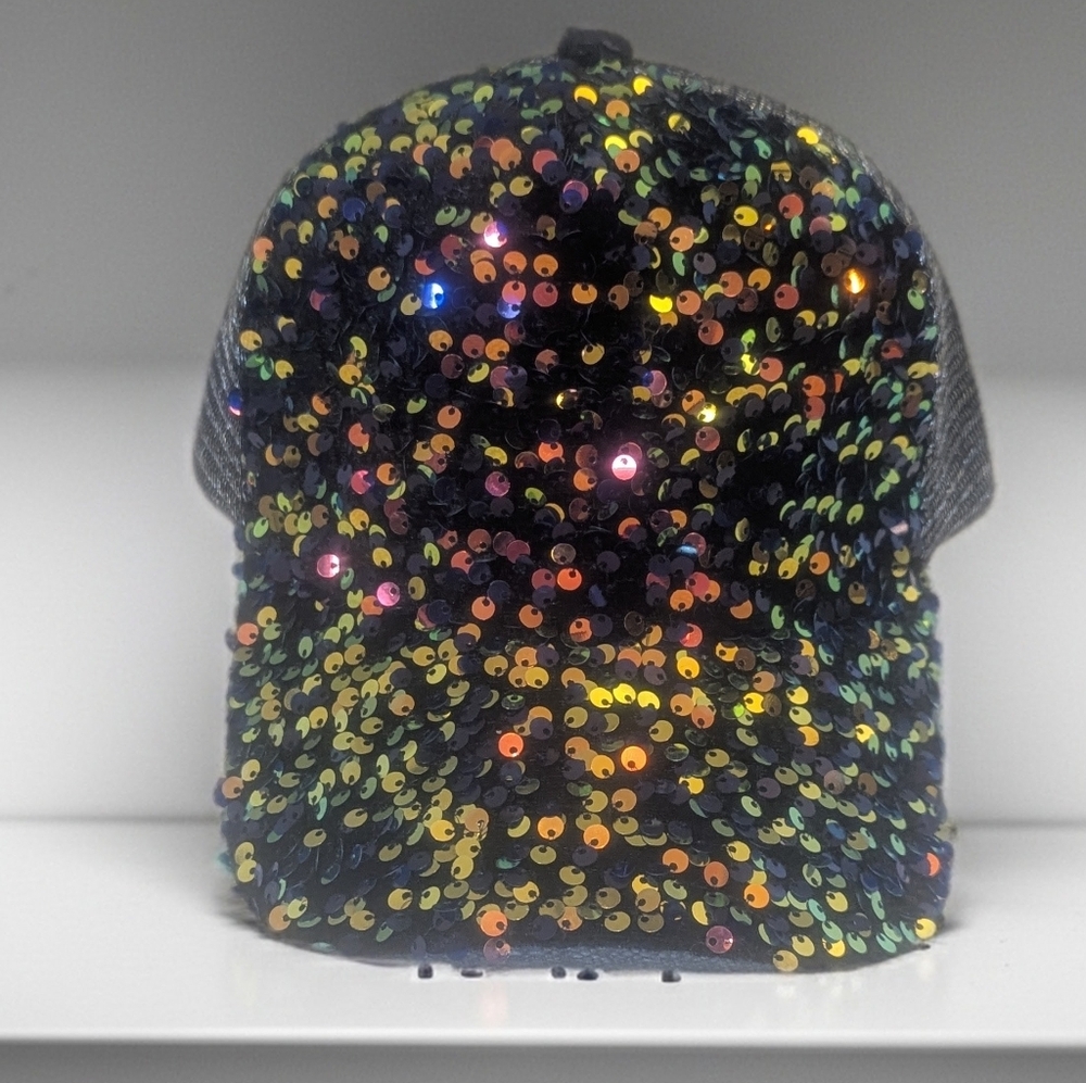 NWOT Sequin Baseball Cap - Multicolor - image 1